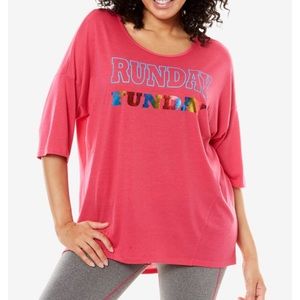 New SCOOP NECK GRAPHIC TEE Size 3x 30/32